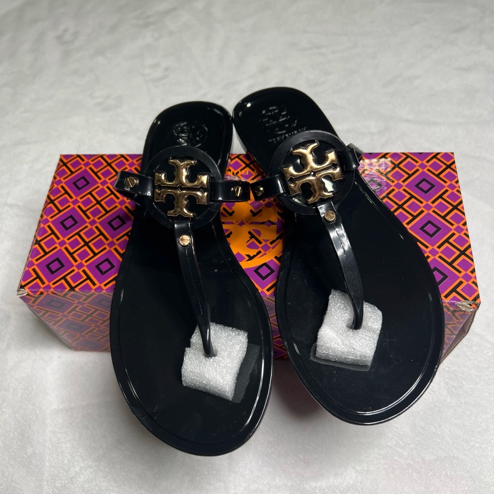 Tory Burch Black Miller Thong Sandals